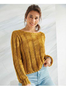 Korte damestrui met verticaal ajourpatroon