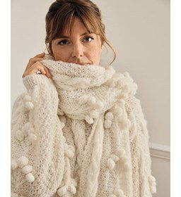 Sjaal met noppen gemaakt van Phildar Phil Givre