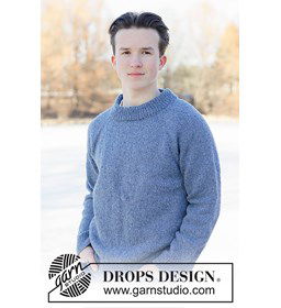 Azure Drift Trui gemaakt van DROPS Soft Tweed