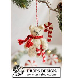 Gehaakte Kerst Teddybeer in zachte merinowol gemaakt van Scheepjes Catona 25 en 10 gram