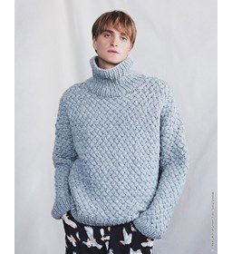 Herentrui met hoge col gemaakt van Lana Grossa Lala Berlin Lovely Cotton