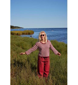 Damestrui Chloe met streeppatroon gemaakt van Rondbreinaald nr 3,5