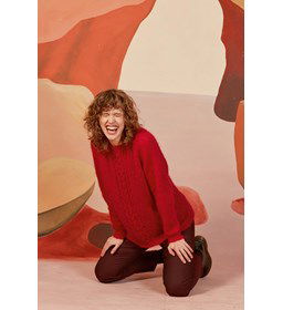 Damestrui met kabelpatroon gemaakt van Lang Yarns Mohair Luxe