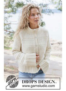 Top-down gebreid vest met raglan en hoge col