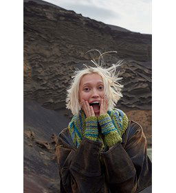 Gestreepte polswarmers gemaakt van Lang Yarns Donegal Tweed Plus