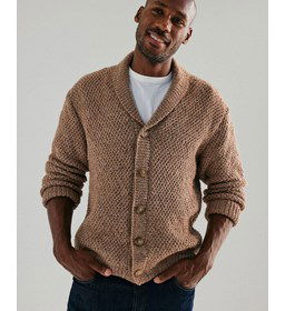 Herenvest met sjaalkraag gemaakt van Phildar Phil Sport