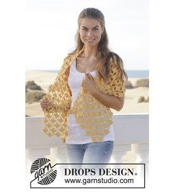 Omslagdoek gemaakt van Drops Muskat