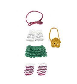 Poppenkleding kerstoutfit gehaakt