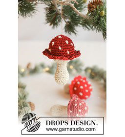 Gehaakte paddenstoel kersthanger van katoen gemaakt van Haaknaalden