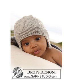 Muts met oorflappen gemaakt van Drops Merino extra fine