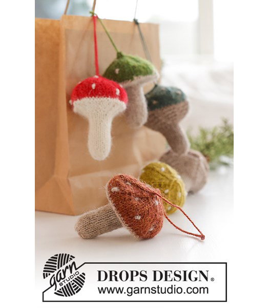 Breipatroon paddenstoel hangers Enchanted Mushrooms