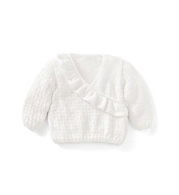 Meisjes wikkeltrui met volant gemaakt van knopen