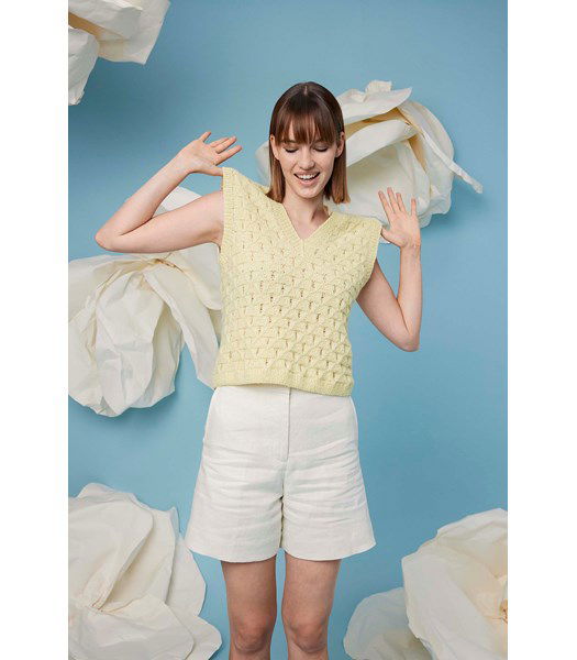 Breipatroon Spencer Marla met V-hals in ajourpatroon