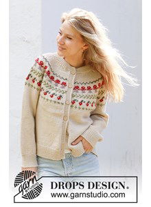 Damesvest met gekleurd herfstpatroon