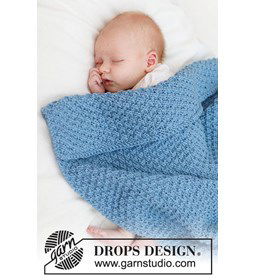 Babydeken met dubbele gerstekorrel gemaakt van Drops Big Merino