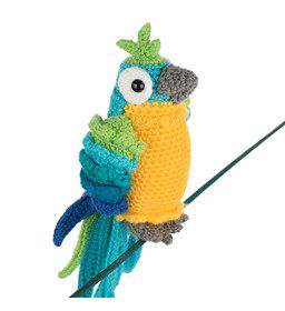 Papegaai gemaakt van Scheepjes Catona 25 en 10 gram