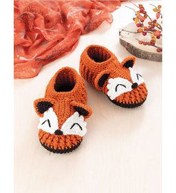 Vos pantoffels gemaakt van Scheepjes Colour Crafter