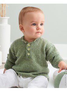 Breipatroon babytrui gemaakt van Lana Grossa Ecopuno