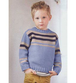 Jongens trui met strepen gemaakt van Phildar Phil Cabotine