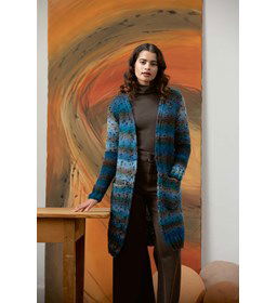 Lang damesvest gemaakt van Lang Yarns Cloud Tweed