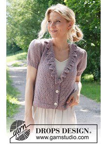 Damesvest met lage V-hals met bladvormig kraagje