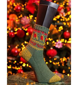kerstsokken Roodborstje gemaakt van Handwerk accesoires