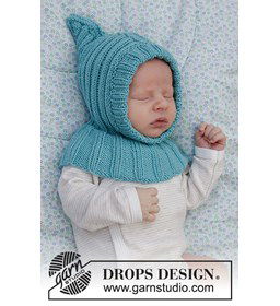 Helmmuts met capuchoncol gemaakt van Drops Baby Merino