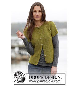 Gebreid vest met korte mouwen gemaakt van Drops Alpaca