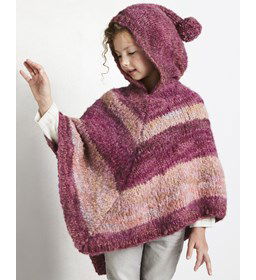 Poncho voor meisjes gemaakt van Breinaalden