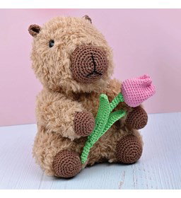 Knuffeldier Capibara Charly gemaakt van Handwerk accesoires