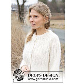 Damesvest met knoopsluiting gemaakt van DROPS Flora