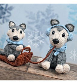 Husky honden gemaakt van Scheepjes Catona 25 en 10 gram