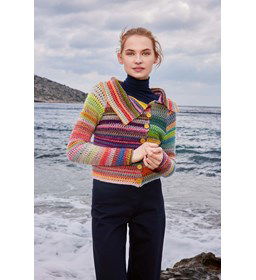 Vest met brede kraag gemaakt van Boeken Lang Yarns