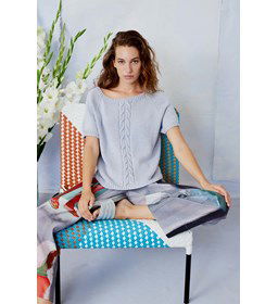 Damesshirt met wijde ronde hals gemaakt van Lang Yarns Norma - Norma Color