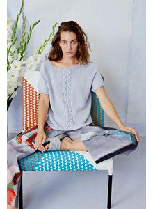 Damesshirt met wijde ronde hals