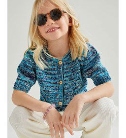 Kindervest met korte mouwen gemaakt van Phildar Phil Exotique