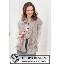 Damesvest gemaakt van Drops Brushed Alpaca Silk