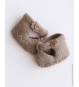 Babyschoentjes met enkelbandje gemaakt van Lana Grossa Soft Cotton