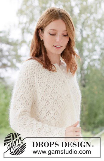 Top-down vest Lace Diamond Cardigan met raglan