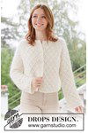 Breipatroon Top-down vest Lace Diamond Cardigan met raglan van andere kant