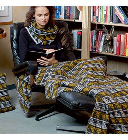 Deken gemaakt van Lang Yarns Malou Light uni en color