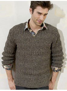 Breipatroon heren trui gemaakt van Lang Yarns Donegal