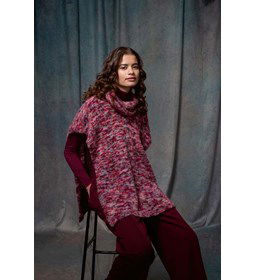 Damesponcho met col gemaakt van Lang Yarns Muse