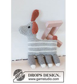 Hond met strepen gemaakt van Drops Merino extra fine