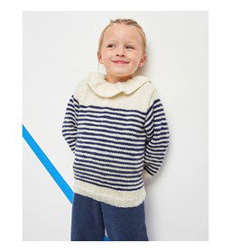 Meisjes trui met brede volant kraag gemaakt van Phildar Phil Partner 3,5
