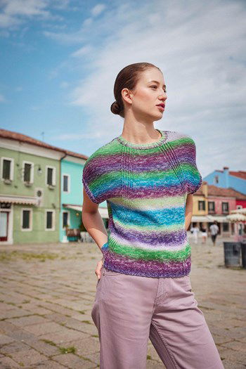 shirt Francine met aangebreid mouwtje