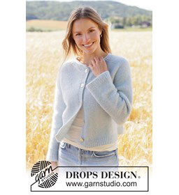Gebreid vest met zadelschouders in DROPS Air gemaakt van knopen