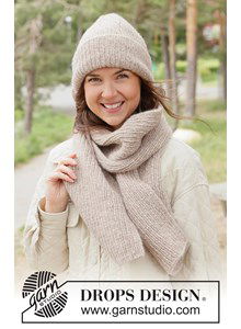 Gebreide set in boordsteek met zacht alpaca garen