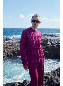 Damestrui in ribbel- en kabelpatroon