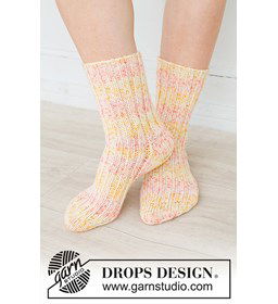 Spring Sole Socks gemaakt van DROPS Fiesta